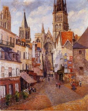 Camille Pissarro Painting - La luz del sol por la tarde la rue de l epicerie Rouen 1898 Camille Pissarro